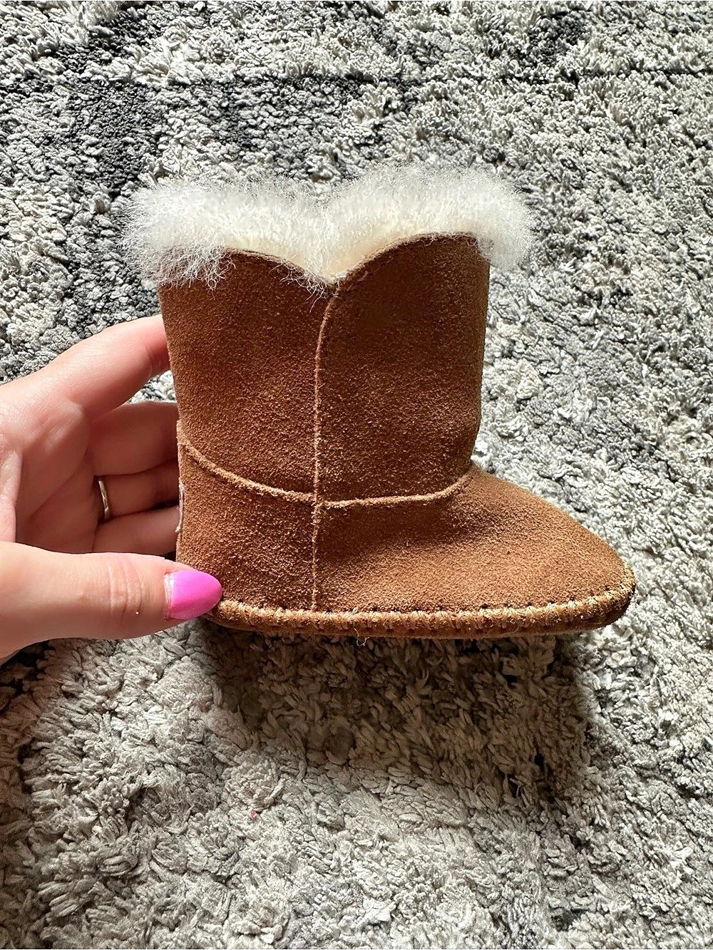 UGG Infant Classic Bootie Baby Boots Brown & Cream